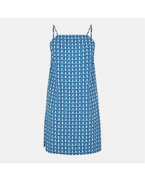 Lacoste Print Athletic-Inspired Mini Dress - Blue