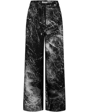 McQueen Smashed Screen Silk Trousers - Black