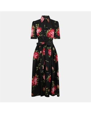 Dolce & Gabbana Collar Long Maxi Dress - Black
