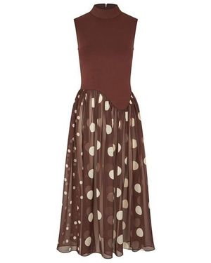 Stine Goya Draped Long Maxi Dress - Brown