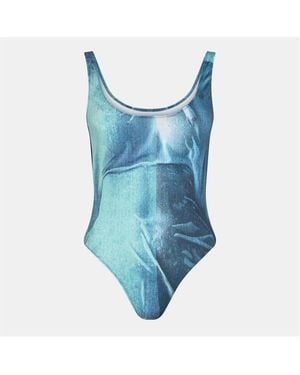 Jean Paul Gaultier Scoop Neck Stretch Swimsuit - Blue