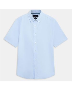 Ted Baker Ss Reg Fit Oxford Shirt - Blue
