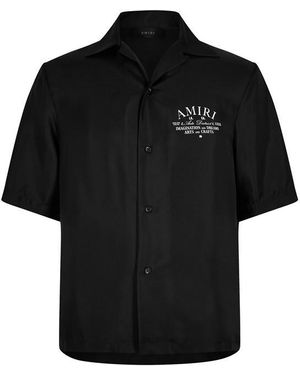 Amiri Silk Art District Shirt - Black