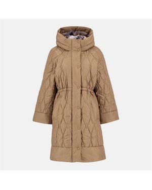 Barbour Celine Diamond Quilted Hooded Long Sleeve Quilted Jacket - Natural