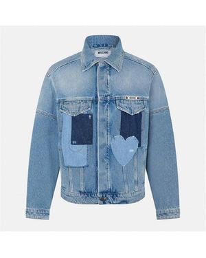 Moschino Denim Structured Fit Jacket - Blue