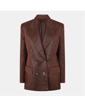 Tom Ford Genuine Leather Tailored Fit Leather Jacket - Brown
