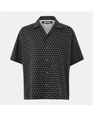 Neighborhood Monogram Short Sleeve Bowling Shirt - Black