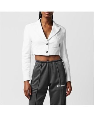 Palm Angels Cropped Blazer - White