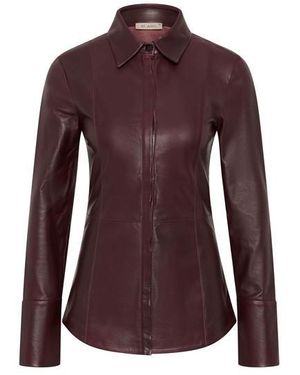St. Agni Panelled Leather Shirt - Purple
