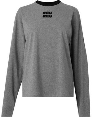 Miu Miu Miu Lg Ls Jersey Ld64 - Grey
