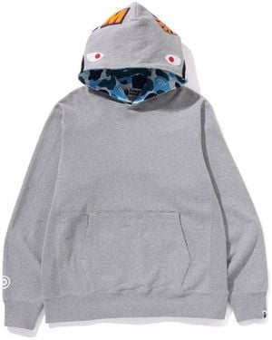A Bathing Ape Camo Shark Hoodie - Grey