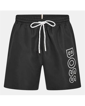 BOSS Swim Shorts With Logo Detail (Stormfish) - Black