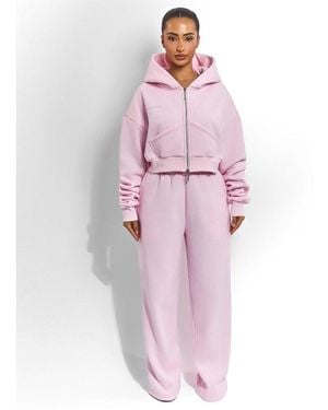 Mars the Label Classics Cropped Zip Hoodie - Pink