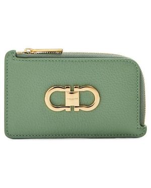 Ferragamo Portacarte Zip Around Purse - Green
