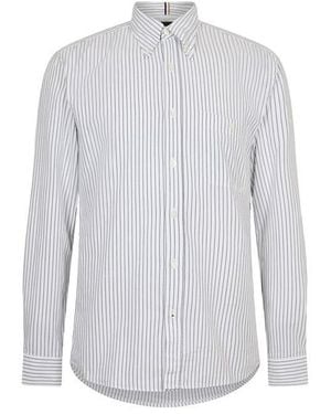 BOSS Roan Long Sleeve Oxford Shirt - Blue