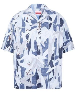KENZO Hawaiian Short Sleeve Patterned Shirt - Blue