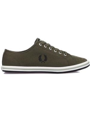 Fred Perry Kingston Canvas/Suede Trainers Size 6 - Green