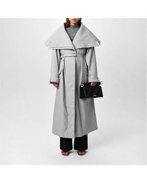 Jacquemus Le Caruso Long Sleeve Long Oversized Fit Trench Coat - Grey