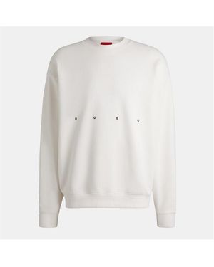 HUGO Cotton Crew Sweatshirt - White