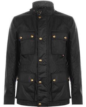 Belstaff Fieldmaster Water And Wind Resistant Cotton Long Sleeve Wax Jacket - Black