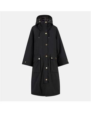 Barbour Dena Showerproof Hooded Long Sleeve Full Zip Rain Anorak - Black