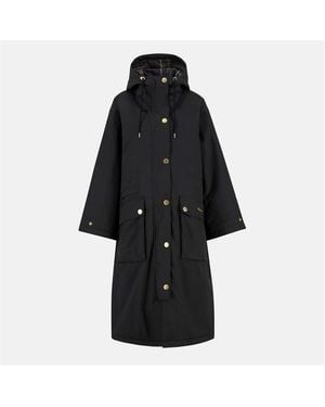 Barbour Dena Showerproof Hooded Long Sleeve Full Zip Rain Anorak - Black
