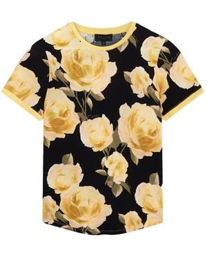 Ted Baker Floral Print T-Shirt - Yellow