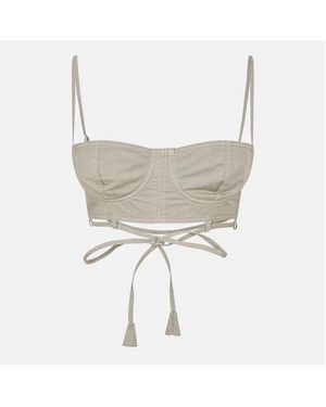 Gucci Twill Top With Tie Detailing - Natural