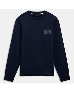 Ted Baker Ls Logo Patch Sweatshirt - Blue