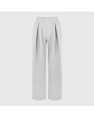 Manière De Voir Straight Leg Box Pleat Joggers - White
