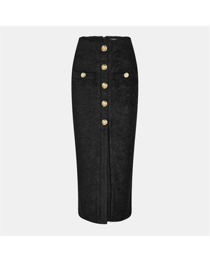 Balmain Structured Tailored Midi Skirt - Black