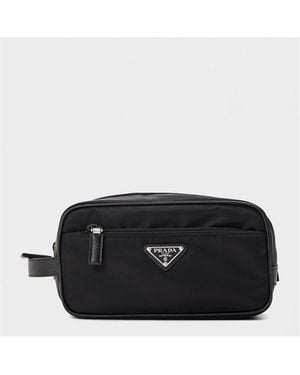 Prada Plaque Wash Bag - Black