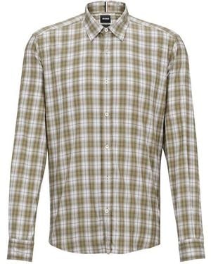 BOSS S-Liam-Kent-C1-233 Plain Long-Sleeve Shirt - Grey