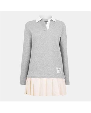 Moncler Pleat Pleated T-Shirt Dress - Grey