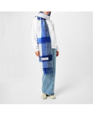 Acne Studios Checked Scarf - Blue