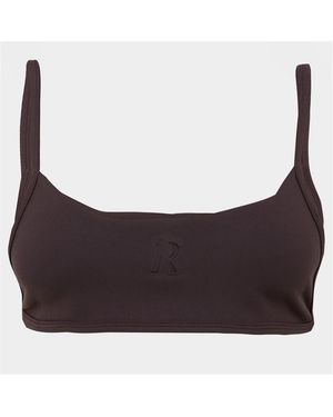 Represent Compression Moisture Wicking Strappy Crop Top - Brown