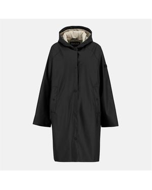 Barbour Recoleta Hooded Long Sleeve Knee Length Rain Anorak - Black