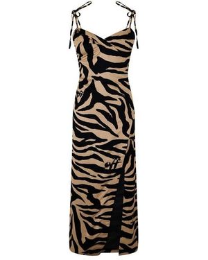 Off-White c/o Virgil Abloh Zebra Print Midi Dress - Black