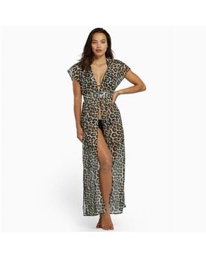 Wolf & Whistle Maxi Beach Cover Up Dress - Metallic
