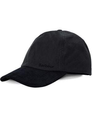 Barbour Ashby Waxed Cotton With Cord Peak Cap - Blue