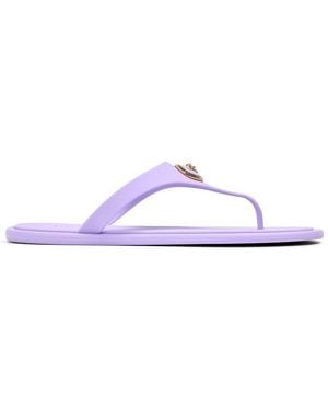 Versace Alia Rubber Flat Sandals - Purple