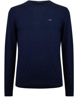 Prada Knitted Crew Neck Jumper - Blue
