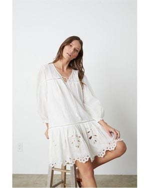 Velvet By Graham & Spencer Velvet Emb Dress - White