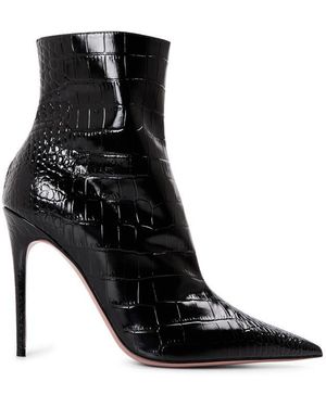 Paris Texas Vera 105 Leather Heeled Ankle Boots - Black