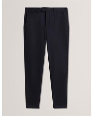 Ted Baker Houndstooth Slim Fit Trousers - Blue