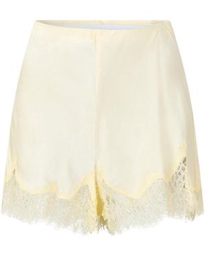 Bardot Lace Trim Woven Tracksuit Shorts - Natural