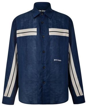 Palm Angels Palm Linen Shirt Sn61 - Blue