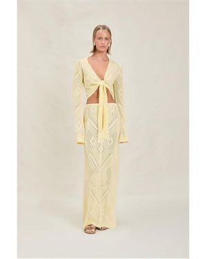 Devon Windsor Vie Crochet Maxi Skirt - White