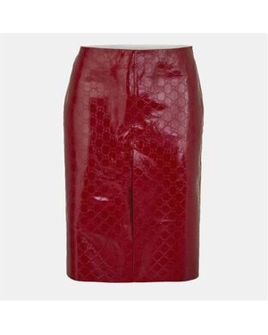 Gucci gg Embossed Mid-length Skirt - Red