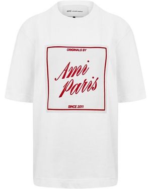 Ami Paris Ami Label Tee Ld61 - White